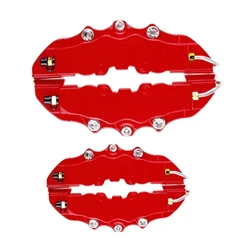 Caliper Covers Red 2pcs Car Disc Brake Caliper Covers Front 2pcs Car Universal Disc Brake Caliper Fake Covers For Left & Right