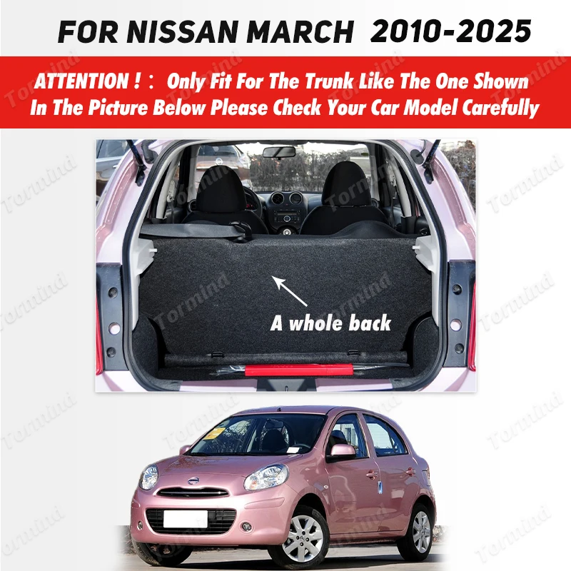 Cargo Trunk Liner For Nissan March Micra/March 2010-2025 3D Car Trunk Mat Carpet Waterproof All Weather Protection Accessories