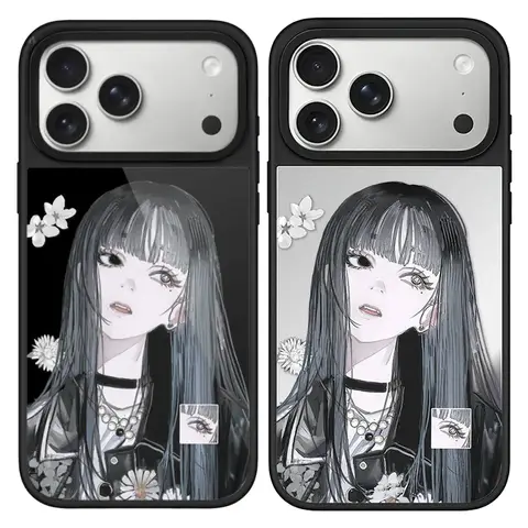 Grey Hair Girl Anime Magnetic Case: Compatible with IPhone 17 16 15 14 13 12 Pro Max 17 Air
