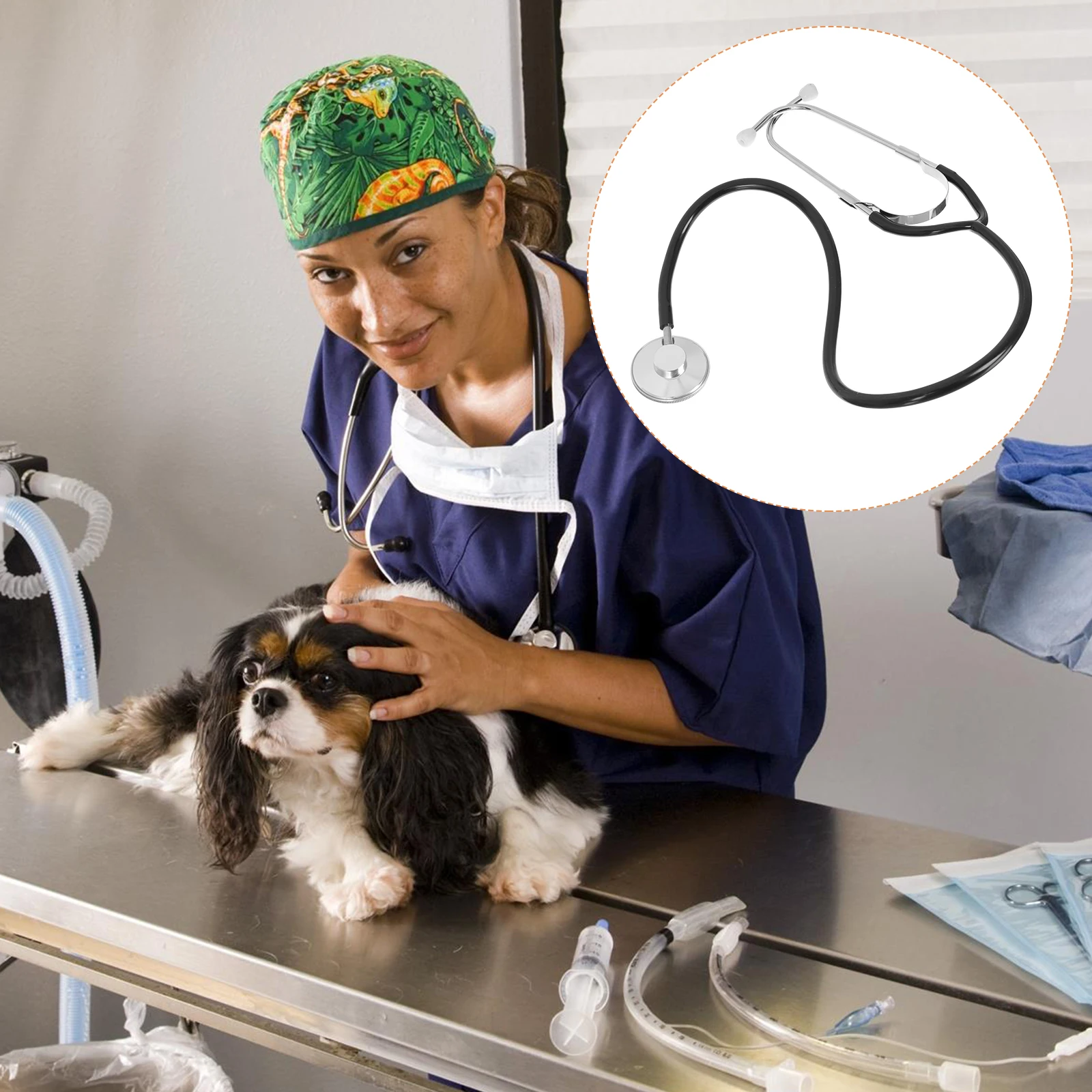 Professional Veterinary Stethoscope Stainless Steel Lightweight for Cats Dogs Sheep Pigs Cows Noise Removal - Image 2
