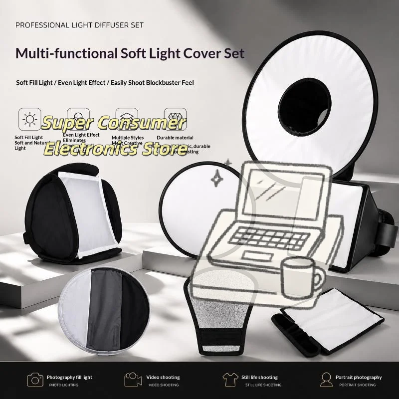 Foldable Mini Flash Diffuser Softbox for Camera, Universal Soft Light Box for Professional Photography