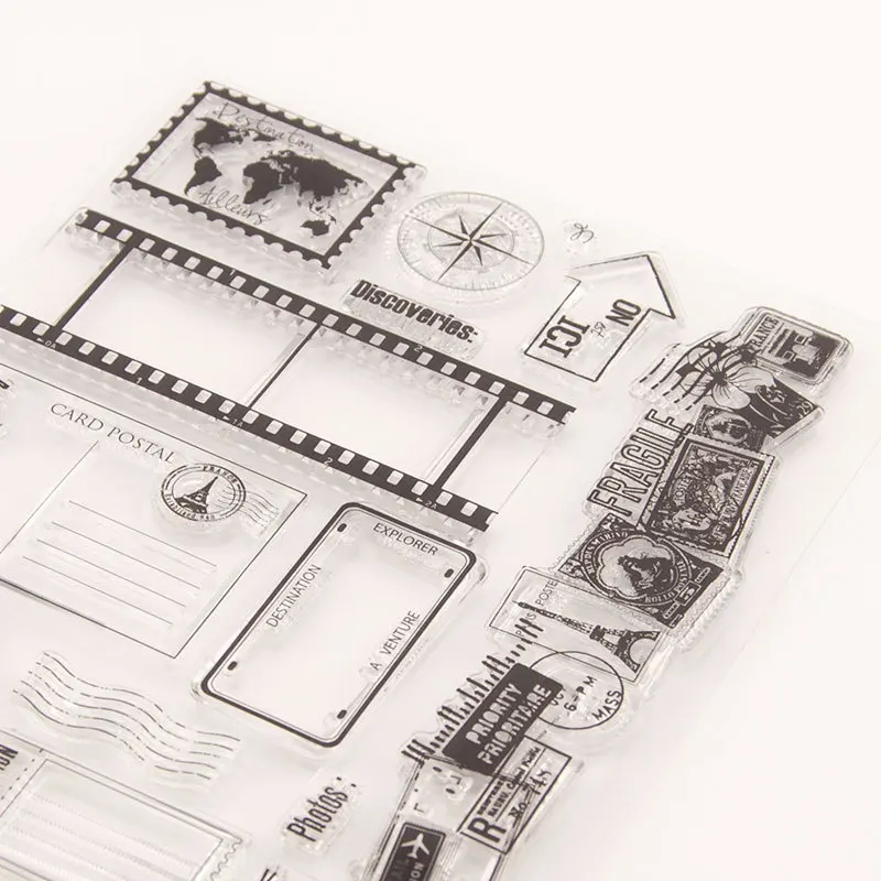 Podręcznik podróży silikonowy przezroczysty znaczek do dekoracji DIY notes Planner Craft Scrapbooking Papercard stemple gumowe