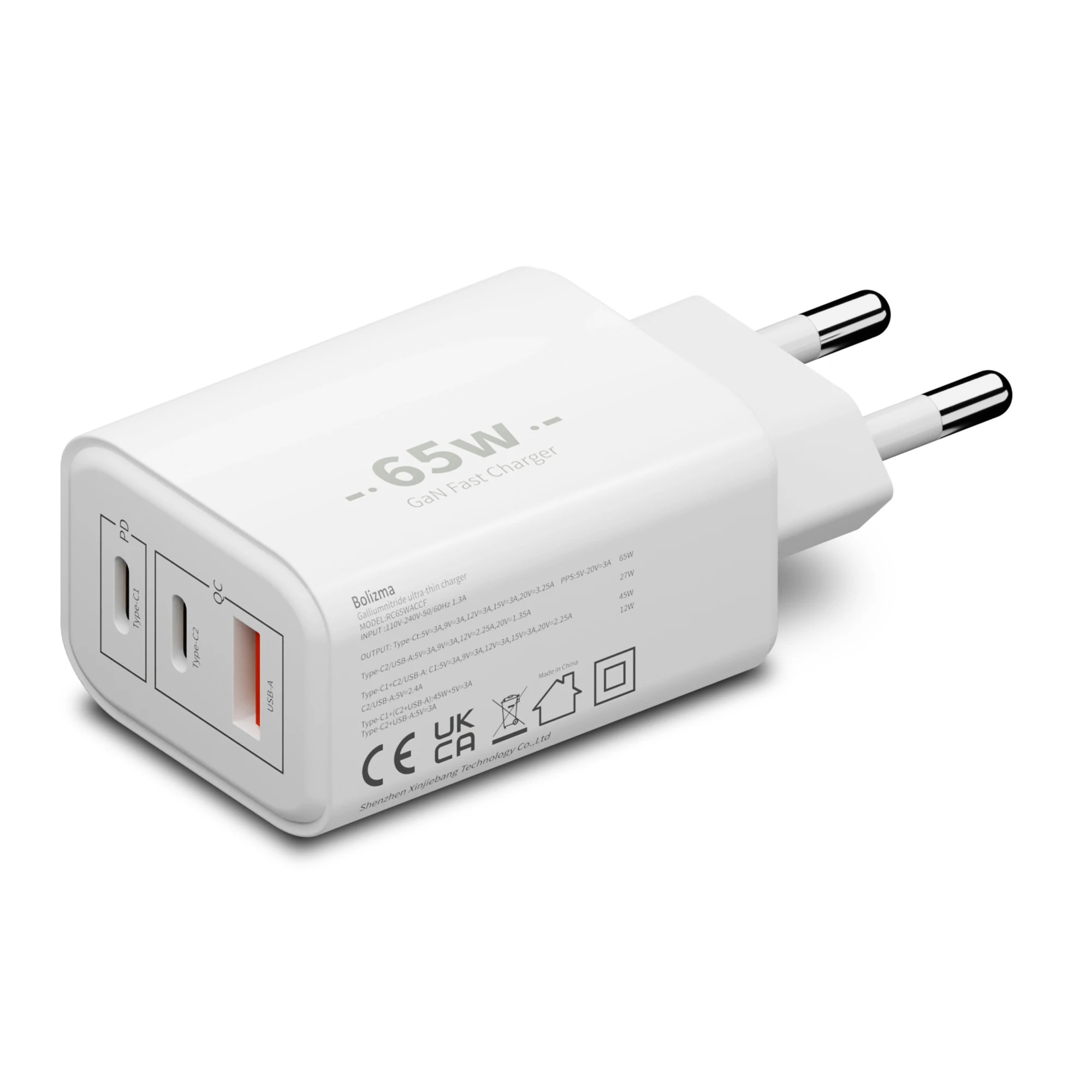 65W Fast Charger for Laptops Compatible with Dell iPhone VIVO OPPO Xiaomi Galaxy Samsung Pixel - Universal High-Speed Charger
