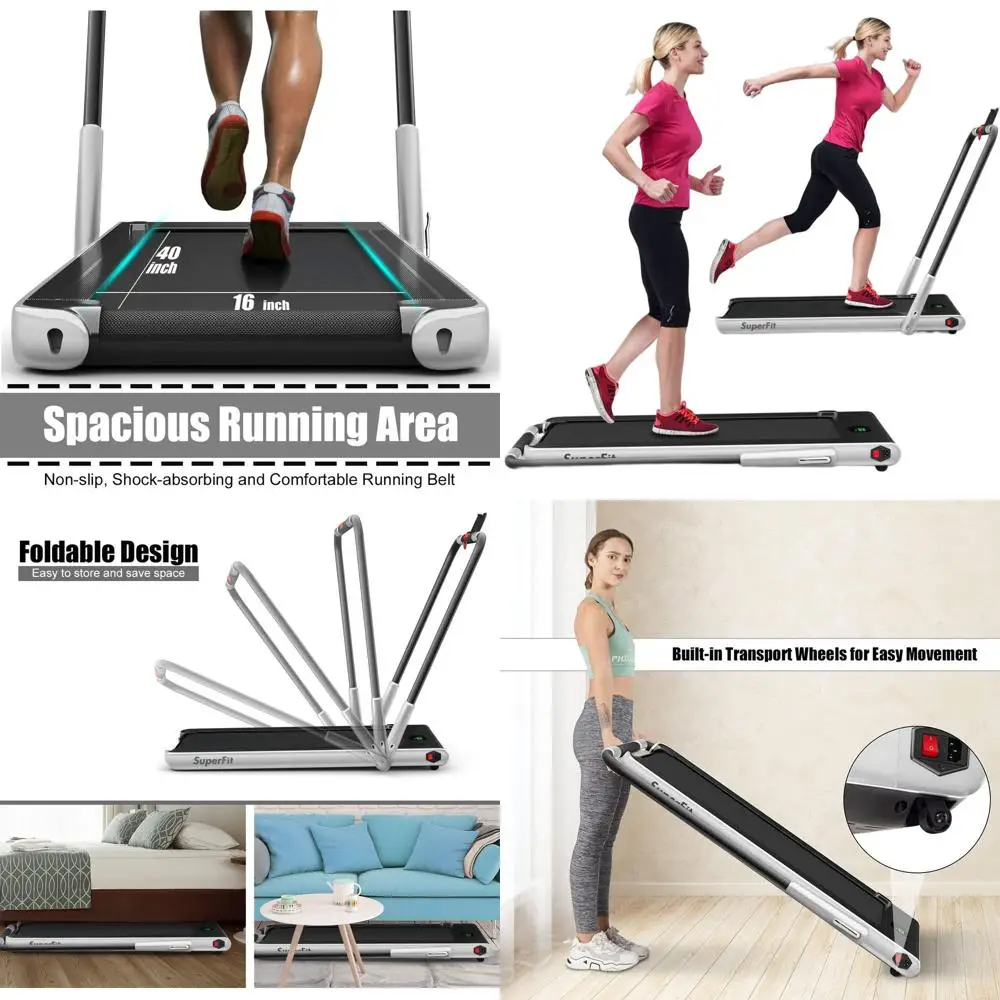 

Двухфункциональная настольная беговая дорожка с приложением, пультом ДУ, LED-дисплеем, мощностью 2.25 л.с., портативная для дома или офиса