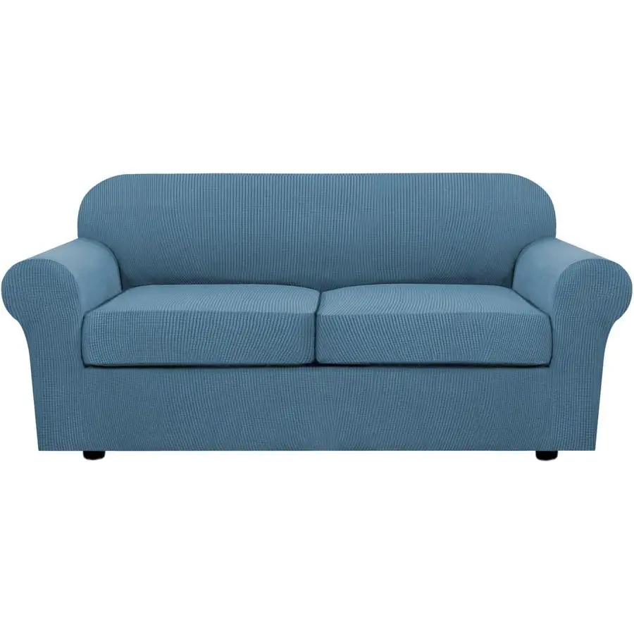 

3 Piece Stretch Sofa Covers for 2 Cushion Sofa Couch Covers for Living Room Furniture Cover Base Cover Plus 2 Seat Cushion Cover