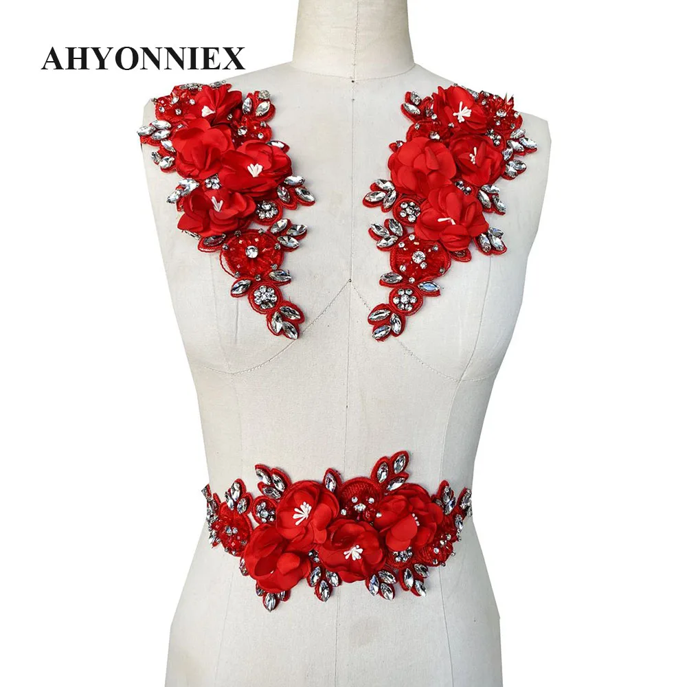 3D-Blumen, Perlen, handgefertigte Blumen-Pailletten-Applikation für Kleidung, Pailletten, Aufnäher, Perlen, Accessoires, Hochzeitskleid, zum Aufnähen, süßer Aufnäher – Detail 2