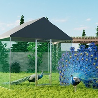 Metal Chicken Coop Runs for Outdoor Yard Jumbo Large Walk in Chicken Cage with Waterproof Cover Hen House