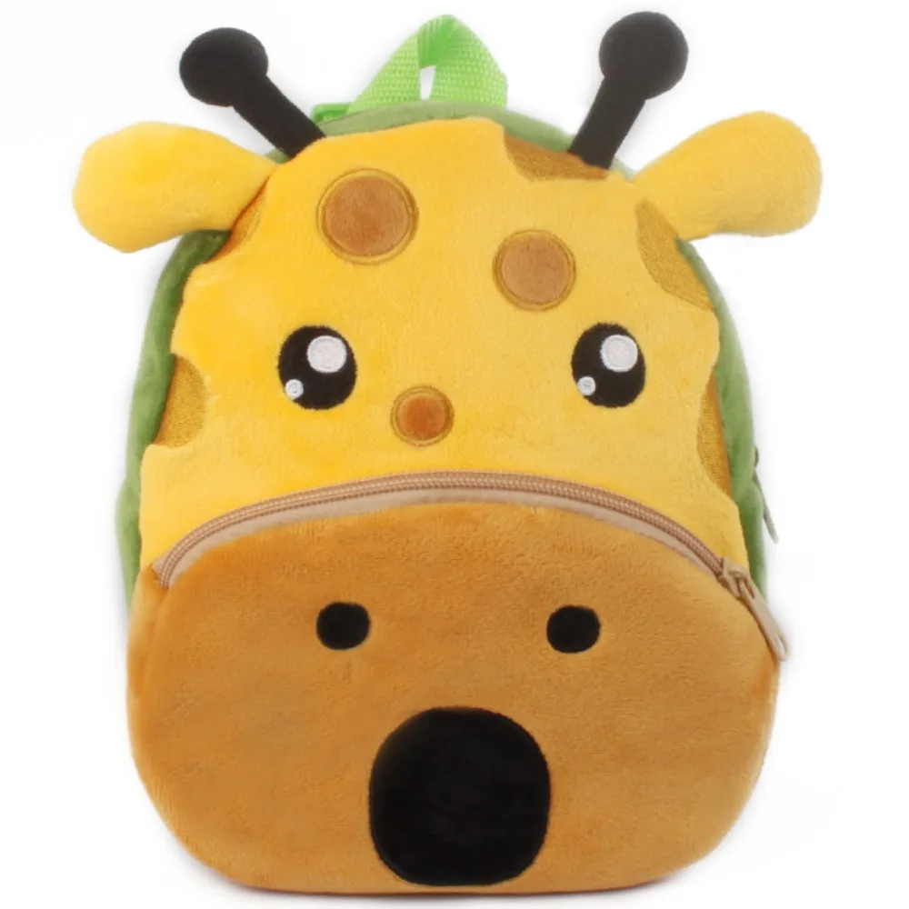 Kawaii 3D Cartoon Animal Kids Backpack Plush Mini Kindergarten Schoolbag Soft Stuffed Travel Backpack Birthday Gift