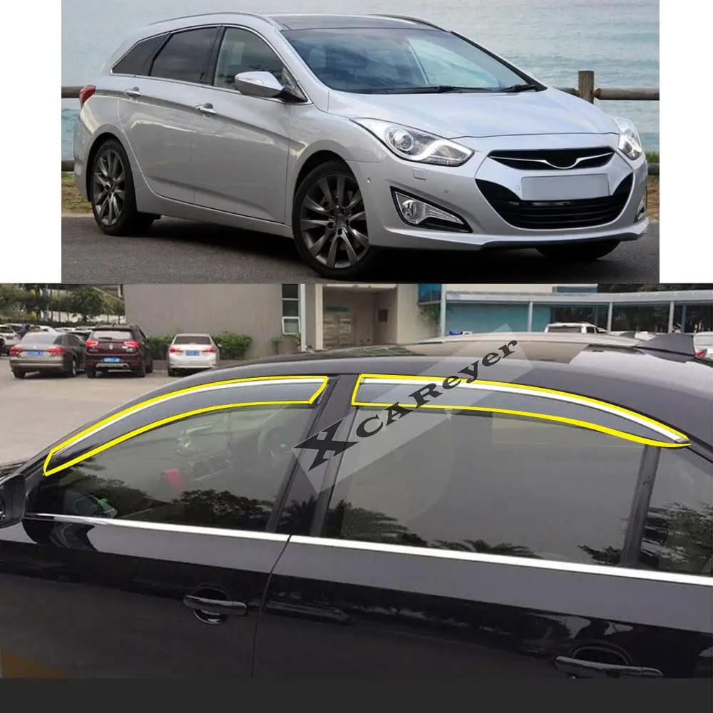 For HYUNDAI I40 2013 2014 2015 Car Body Styling Sticker Plastic Window Glass Wind Visor Rain/Sun Guard Vent Parts