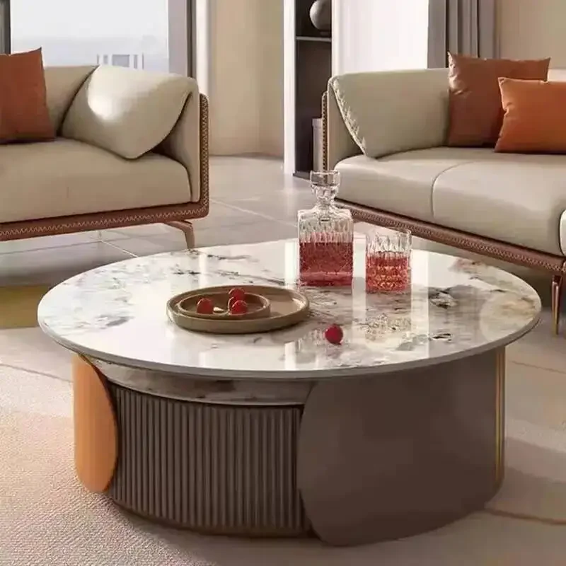 

m Side Premium Round Glam De Minimalist Space Saving Coffee Table Luxury Tables Table Basses Salon Modern Home Furniture m