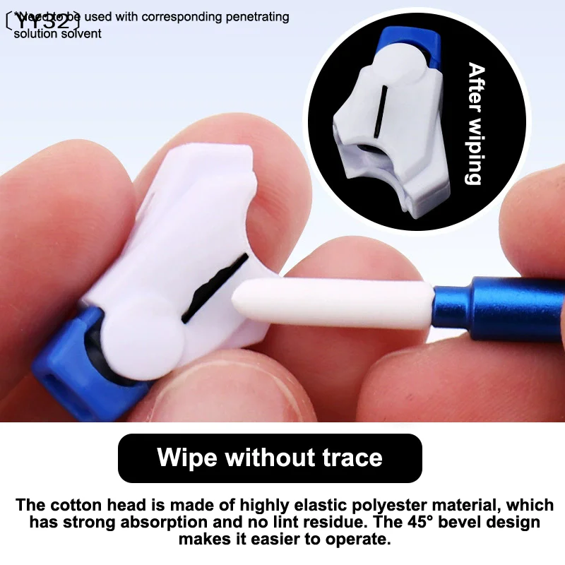 1Pc Aluminum Alloy Panel Line Eraser Wipe Stick W 3Pcs Of 3MM Wiping Cotton + 3Pcs 5MM Wiping Cotton Model Wipping Clean〔YY32〕