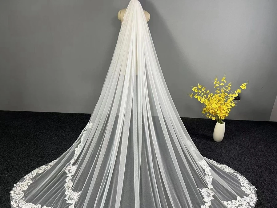 Neue Ankunft Weiß Elfenbein Kathedrale Hochzeit schleier Braut Vestido de noiva Hochzeit zubehör Günstige Braut schleier für frauen hochzeit