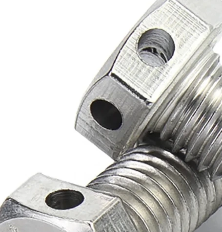 304 Stainless Steel Drilled Hex Head Bolts M6 M8 M10 M12 M16 Safety Lock Bolts with Holes for Machinery Automotive