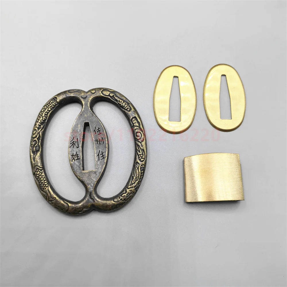 Nice Alloy Tsuba Handguard Guard Copper Brass Habaki Seppa For Real Japanese Samurai Katana Sword Fittings Accessory Parts Nice