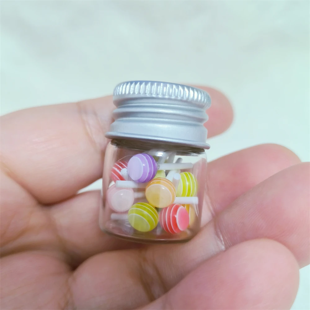 1/12 1/6 Scale Dollhouse Miniature Cute Lollipop Glass Bottle Decorations Dollhouse Mini Accessories