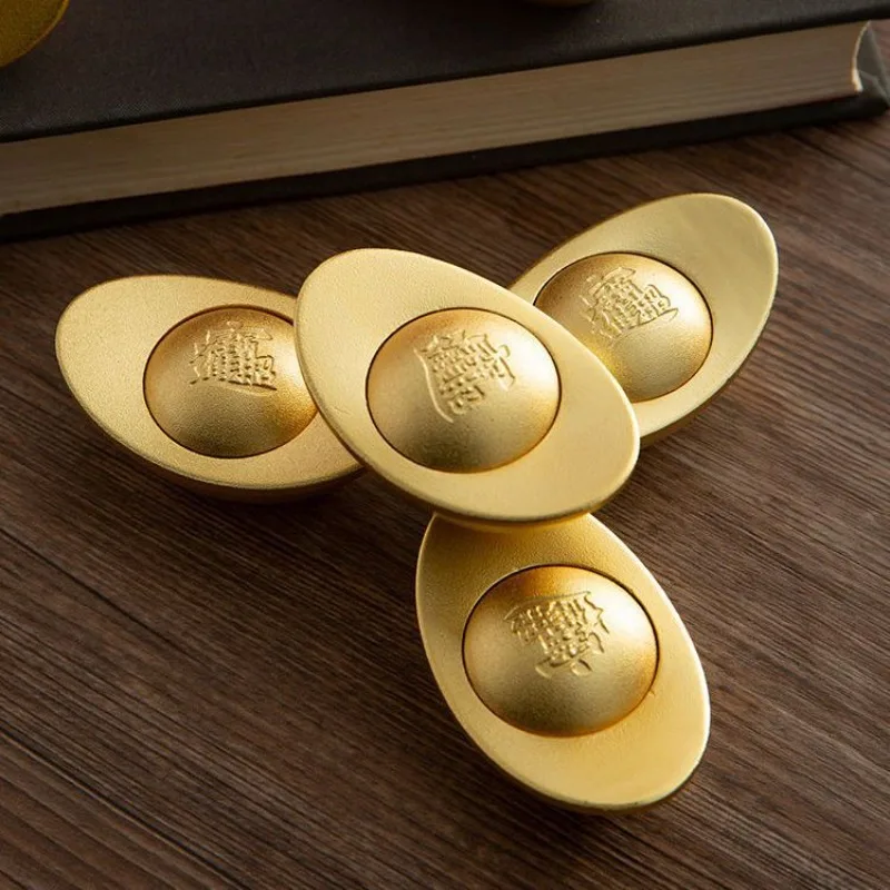 Brass Ingots Rotating Ornaments Capable of Attracting Wealth and Wealth Decor Home Entryway Treasure Collection Basin Decoration