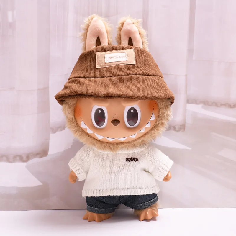 New Hot Sale 38cm Lafufu Handmade Custom Mobobo Jumpsuit The Monsters-Jump For Joy Fashion Knitted Sweater Cute Dress Kids Gifts