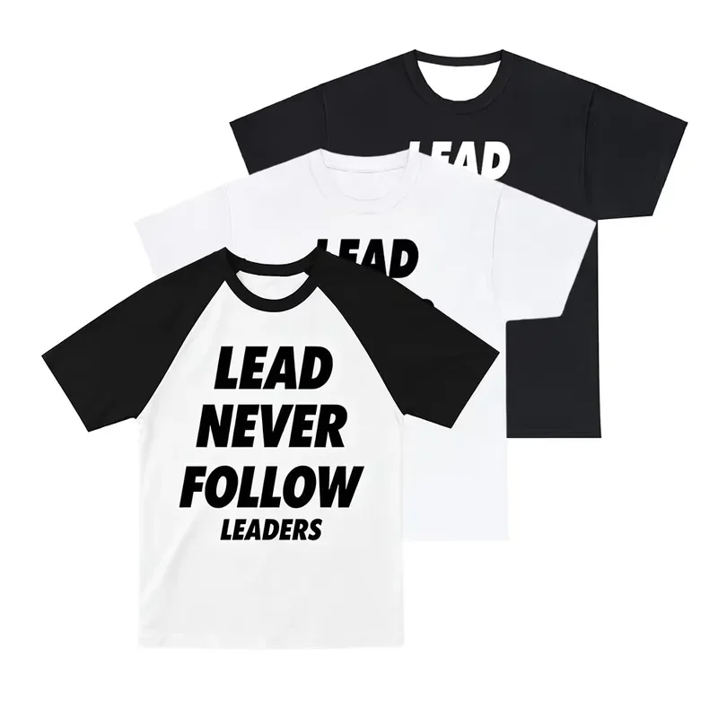 3D Digital Print Lead Never Follow Leaders T Shirt Men Women 2026 Fashion Casual Harajuku Streetwear Vintage Round Neck Tee
