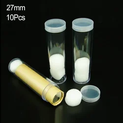 10 Pcs 27/30mm Protective Tube Holder Prevent Damage Gross Ware Tool Transparent Plastic Coins Storage Bottle Tube Coins Collect