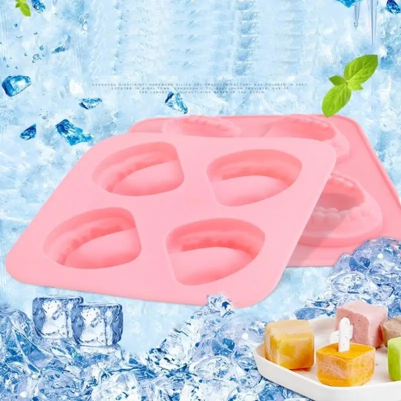 

Denture Teeth Shaped Ice Mold Silicone Tray Funny Gag Gift For Dentist Seniors Father Day Party Novelty Kitchen Freezing To