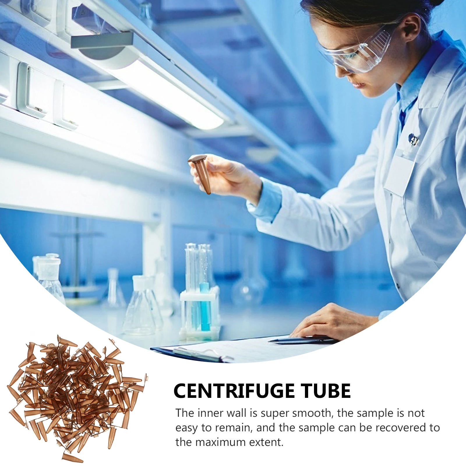 

500 Pcs Tube Conical Storage Tubes with Caps Container Vials Lab Test Pp Centrifugal