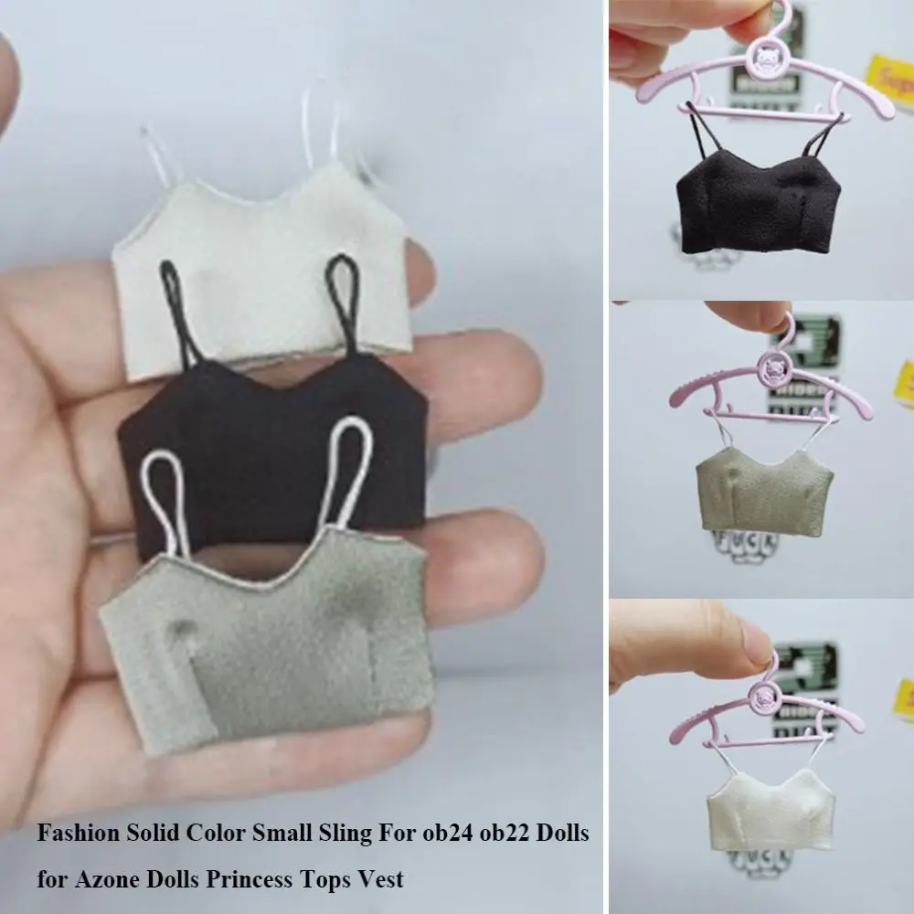 

Fashion Solid Color Sling Cute Solid Color Princess Tops Vest DIY Accessories Mini Doll Sling Clothes for azone ob24 ob22 Dolls