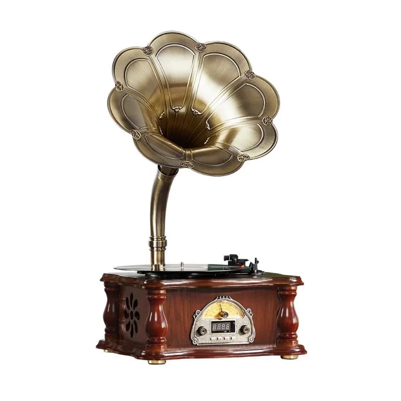 vintage antique phonograph, European radio, French living room ornament, antique loudspeaker, Bluetooth speaker.