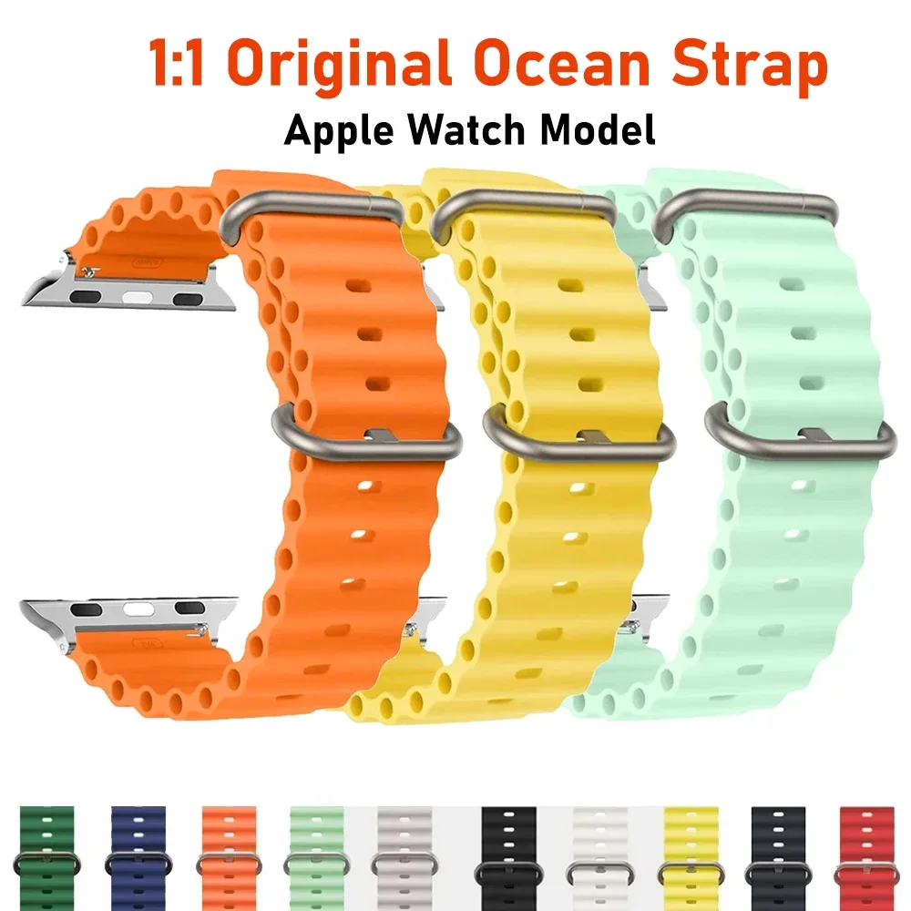 Strap For Apple watch band 44mm 45mm 49mm 41mm 40mm 38mm 44 45 mm 1:1 Original Ocean belt iWatch series Ultra 2 9 8 7 se bands