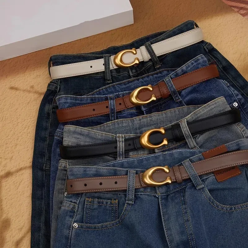 

Stylish Women's Belts 2025 Multiple Colors with Gold Buckle Casual Belt Korean Version Of Student INS Fashion Elegant
