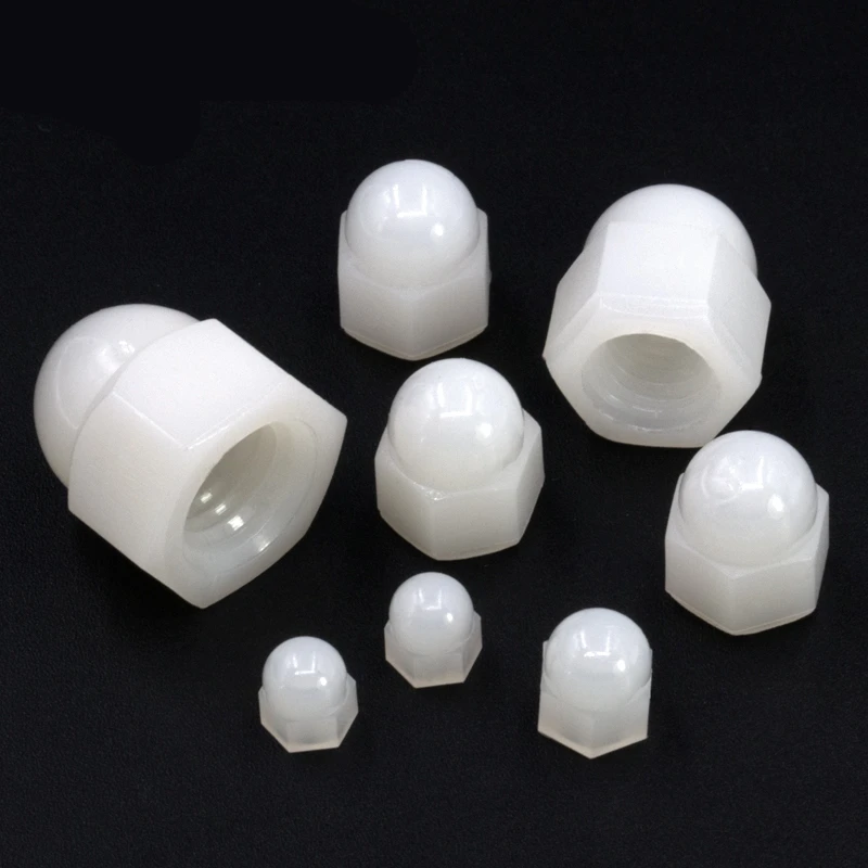 M3 M4 M5 M6 M8 M10 DIN1587 Nylon Plastic Cap Nut with Cap Hex Nut Ball Decorative Screw Cap Nylon Nut