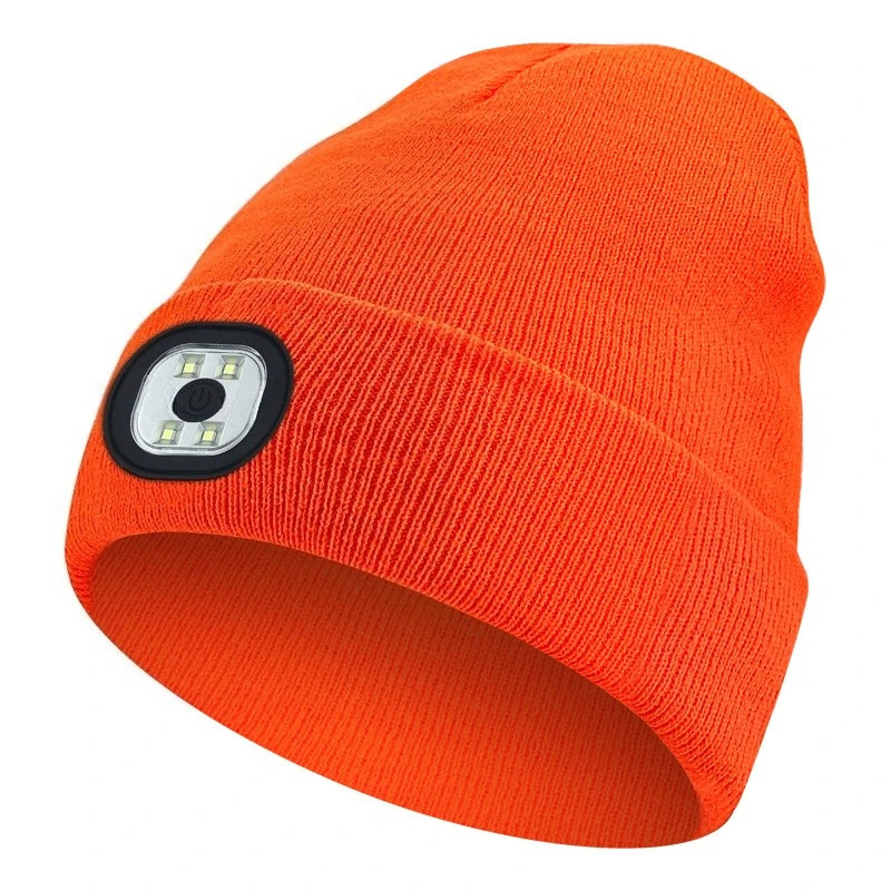 LED Lighted Beanie Hat USB Rechargeable Unisex Warm Winter Knitted Cap Headlamp Flashlight For Night Running Cycling, image 9