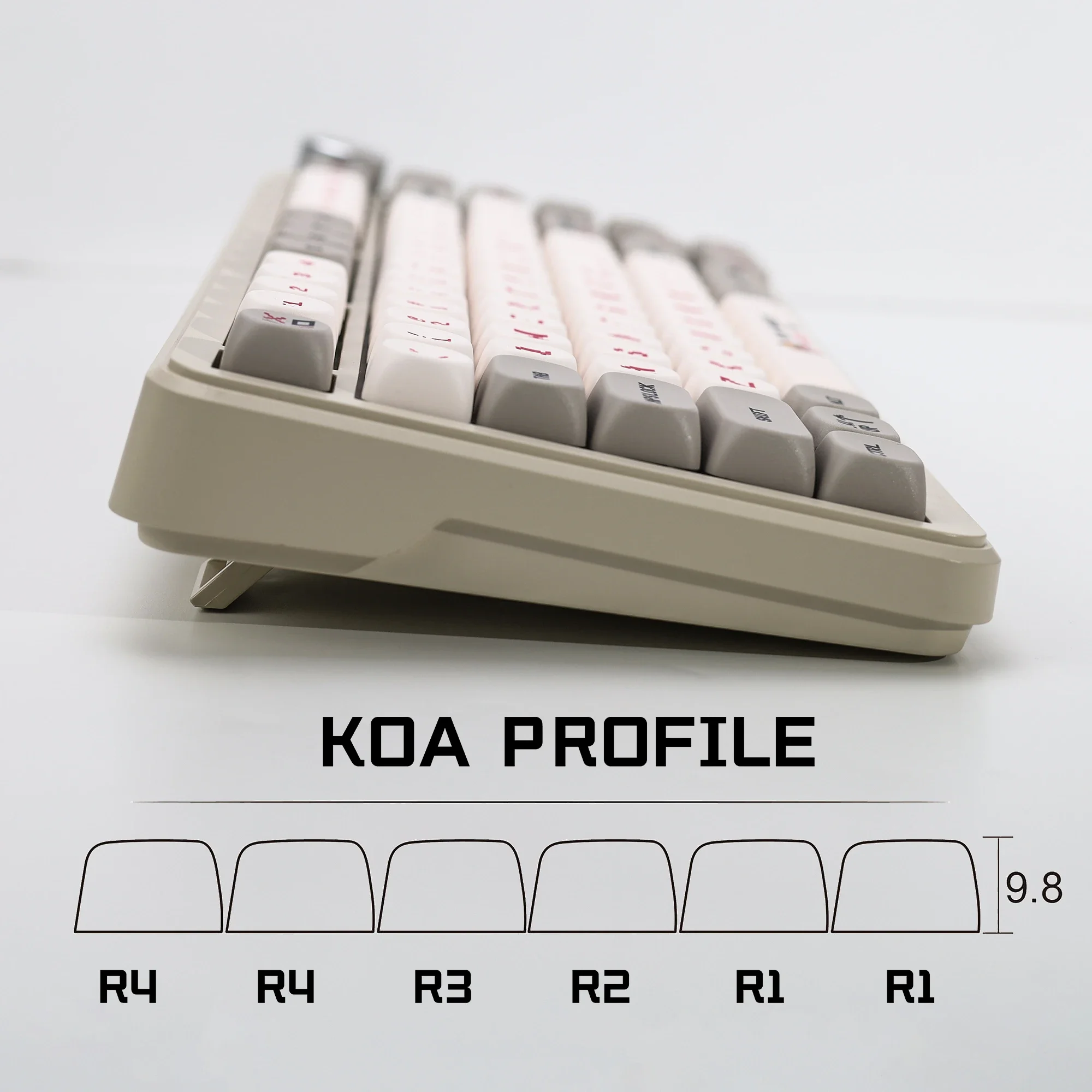 KBDiy Retro Anime Keycaps KOA MOA Profile PBT Keycap ISO MAC Custom 142 Klawisze do Klawiatur Mechanicznych Gamingowych 60% 75% Zestaw Nakładek na Klawisze — zdjęcie produktu 4