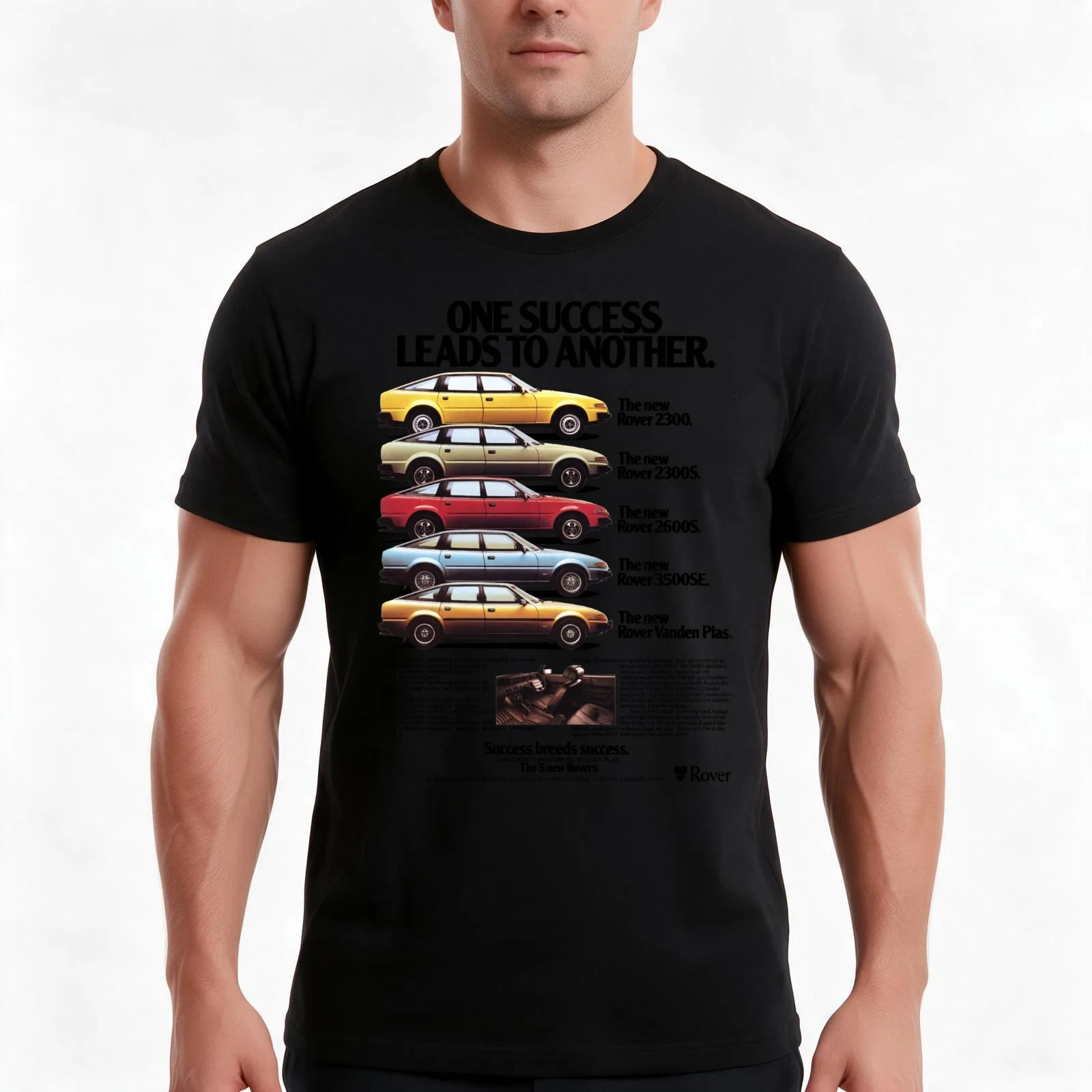 ROVER SD1 RANGE T-Shirt, Summer Casual Cotton Tee, Oversized Streetwear Tops, Vintage Graphic Print, Loose Fit Short Sleeve