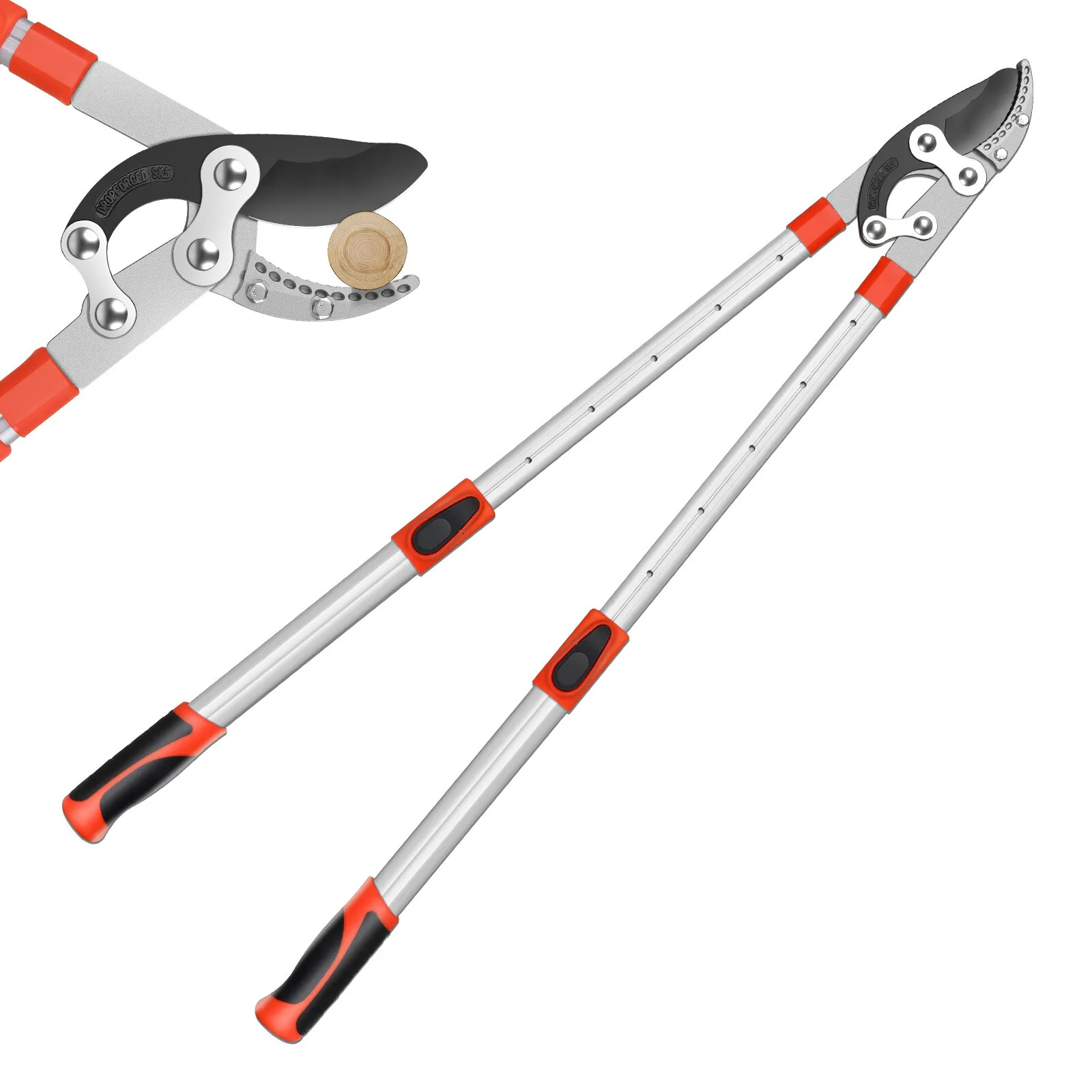 Sécateur télescopique, poignée antidérapante, lame en acier SK5, coupe-branches à vis, cisailles de jardin manuelles pour l'entretien des arbres et la taille des jardins domestiques