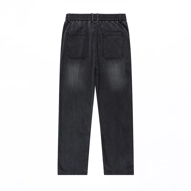 Jeans in denim dritto allentato Lyocell sottile da uomo 2025 Pantaloni casual traspiranti comodi in vita elasticizzata autunno estate Plus Size 38