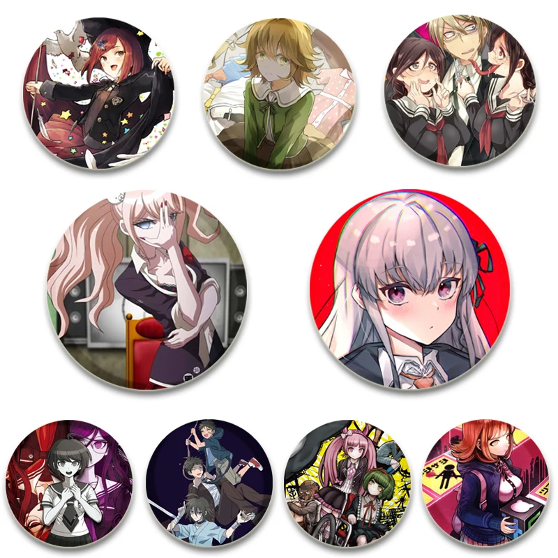 58/44/32mm Anime Danganronpa Round Soft Button Pins Brooch DIY Backpack Clothes Decoration Jewelry Accessories Gifts for Friends