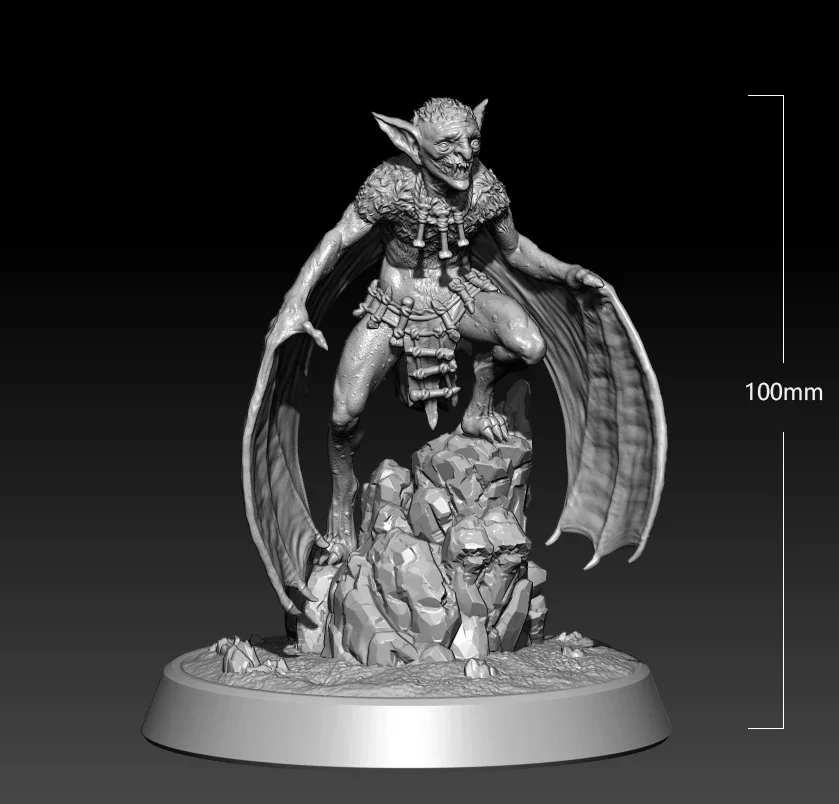 100mm Resin Model Kits Bat Goblin Warrior Bust Figure Unpainted No Color RW-865