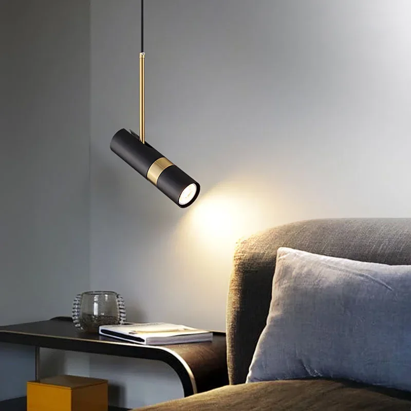 

Modern LED Pendant Light Black Single Head 5W For Bedside Living Dining Room Chandelier Rotatable Angle Indoor Home Decoratioan