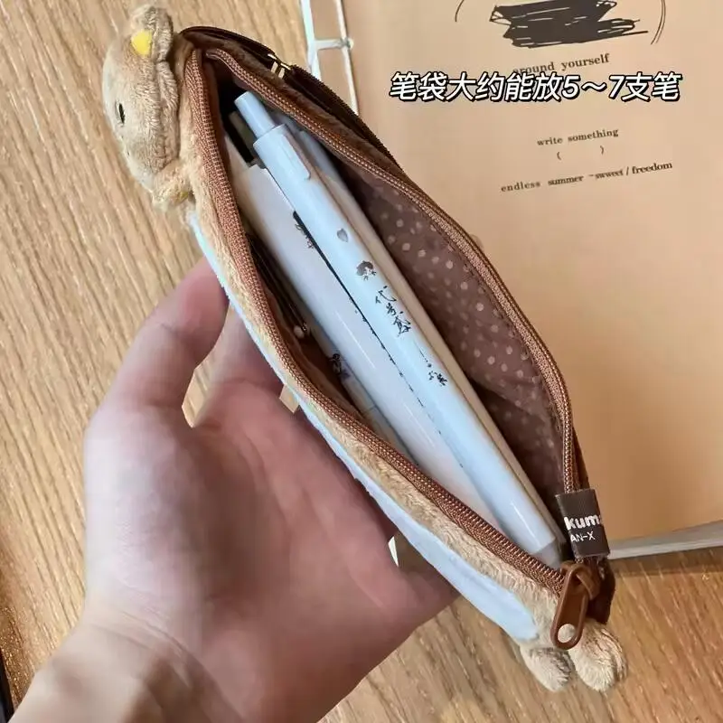 

Rilakkuma пеналы Kawaii мультяшный медведь пенал-органайзер для детей с ремешком сумка для ручек Ins популярные школьные канцелярские принадлежности подарки