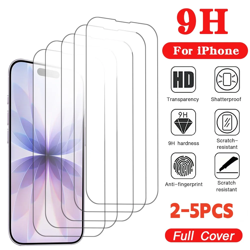 2-5 Stück Panzerglas Displayschutzfolie für Apple iPhone 18 17 16 15 14 Pro Max Plus XS Kratzfester Stoßfester Bildschirmschutzfilm