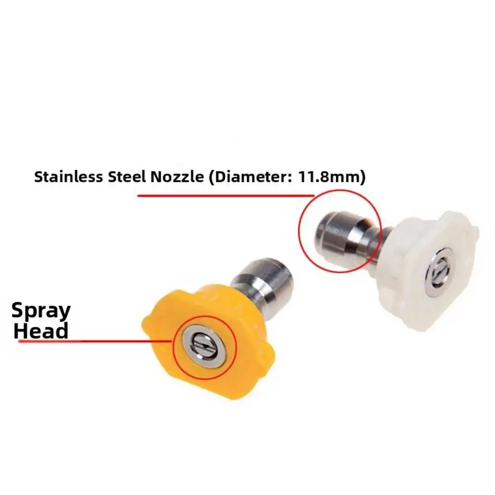 Brass Pressure Washer Swivel Coupling with 5 Quick Connect Nozzle Tips 0 15 25 40 Degree Soap 4500 PSI 1/4 Inch Female