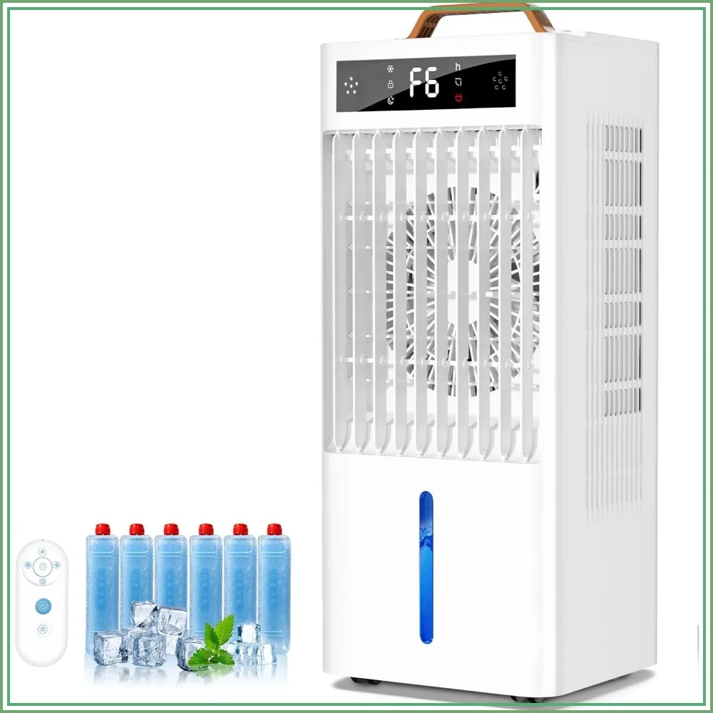 

3-in-1 Portable Air Cooler, 3-Gal Tank, 6 Speeds, Remote Control for Rooms up to 300 sq ft