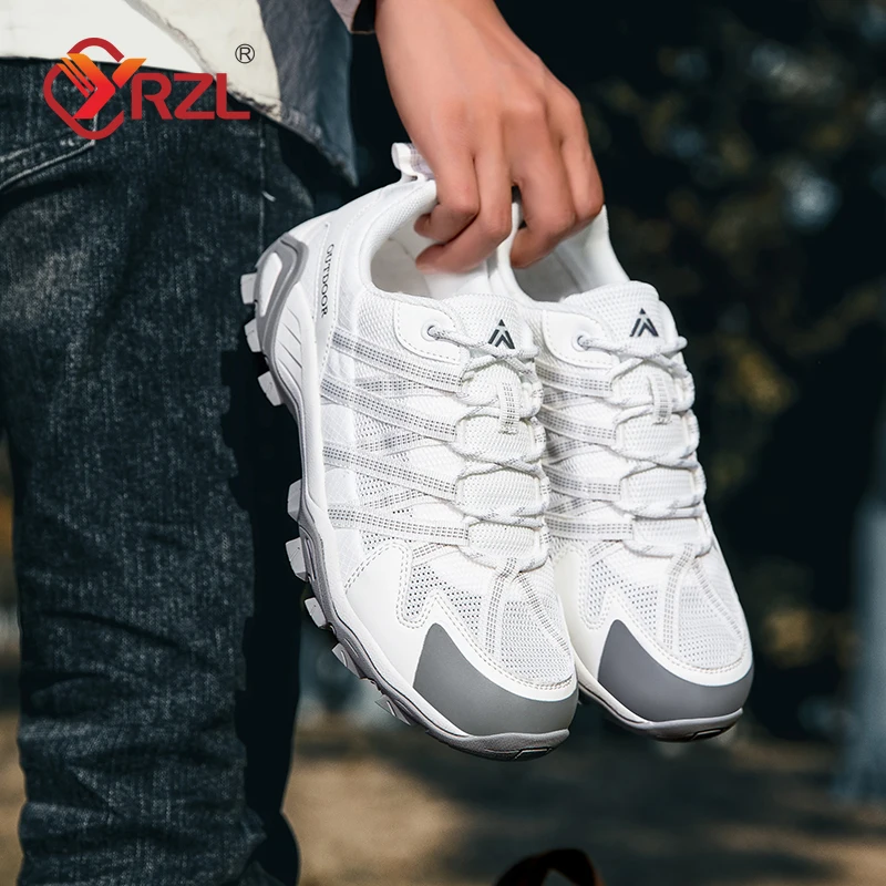 YRZL Men Walking Shoes Outdoor Hiking Shoes Lightweight Anti Slip Trekking Boots for Durable Running Shoes Comfortable Sneakers