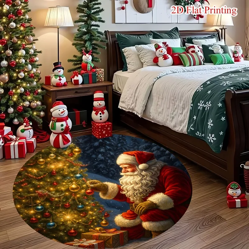 Flannel Area Carpet 3D Illusion Golden Palace Rug Soft Fluffy Cozy Winter Snow Staircase Window Living Room Pad