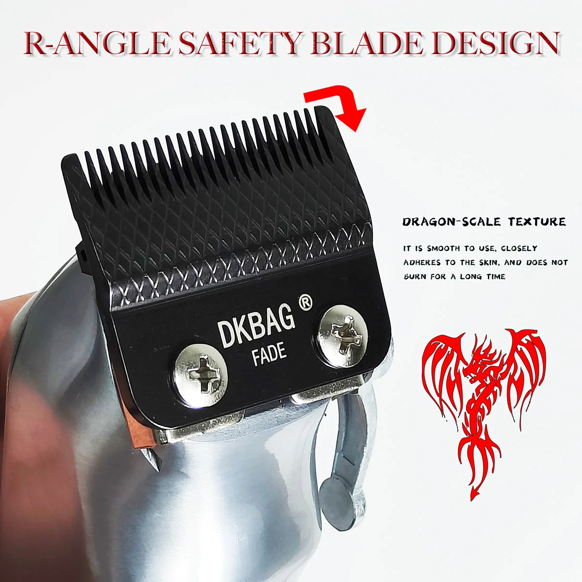 2024 лезвие для машинки для стрижки волос со стальным алмазным покрытием и текстурой дракона 440C SC, перезаряжаемая машинка для стрижки волос, Сменная головка