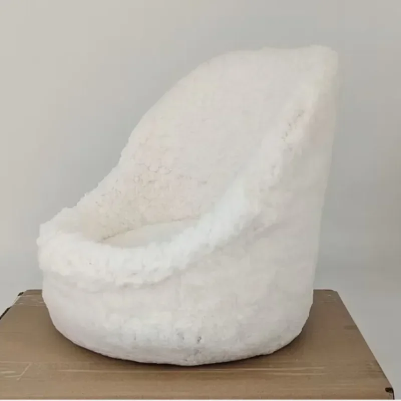 

Реквизит для фотосъемки новорожденных, мини-диван, белый круглый дизайн, вспомогательные аксессуары для студии и детская мебель, обучающий диван