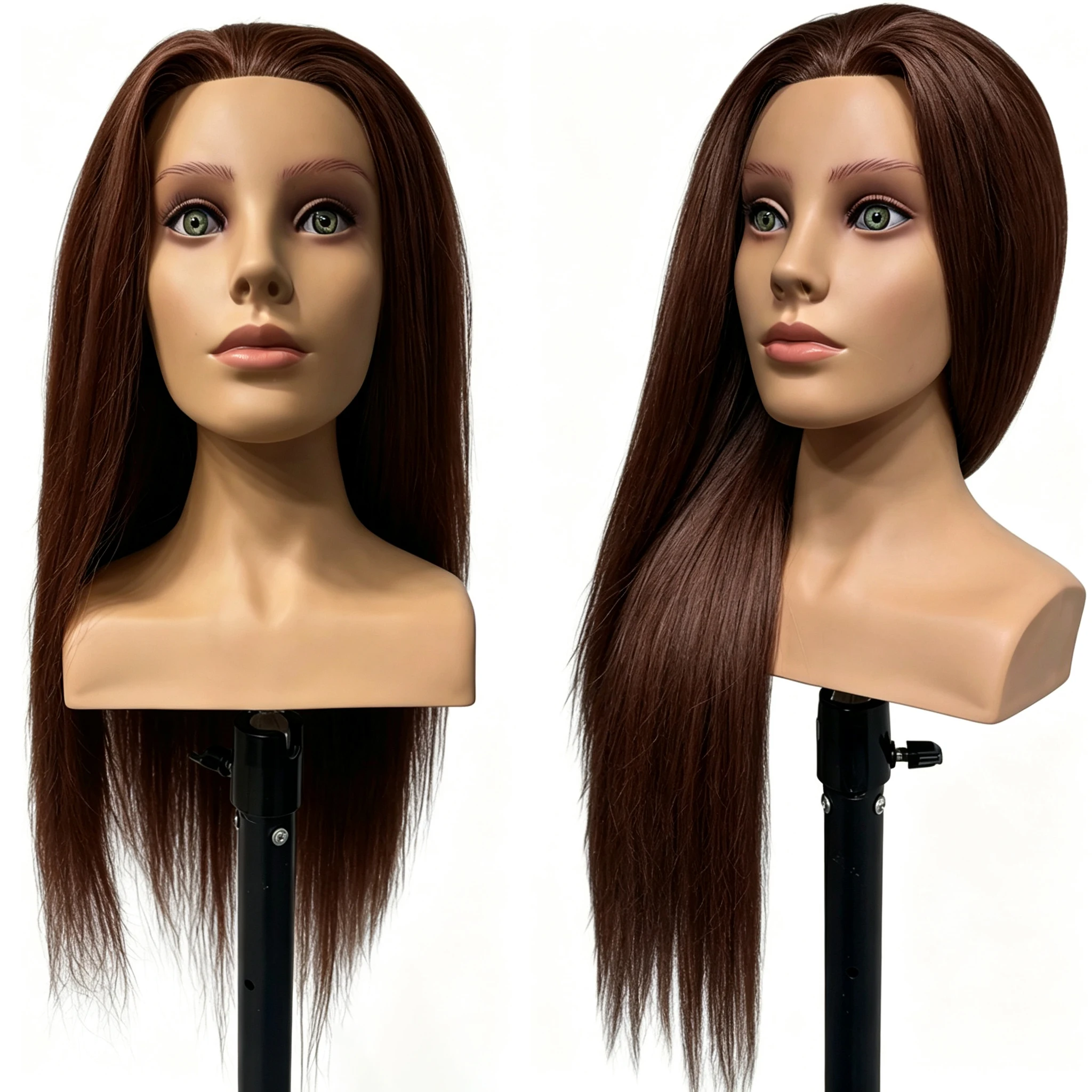Factory Price 24inch 230g 95% Real Hair Mannequin Europe Face Training Mannequin Head With Shoulder for Hairdresser image 3