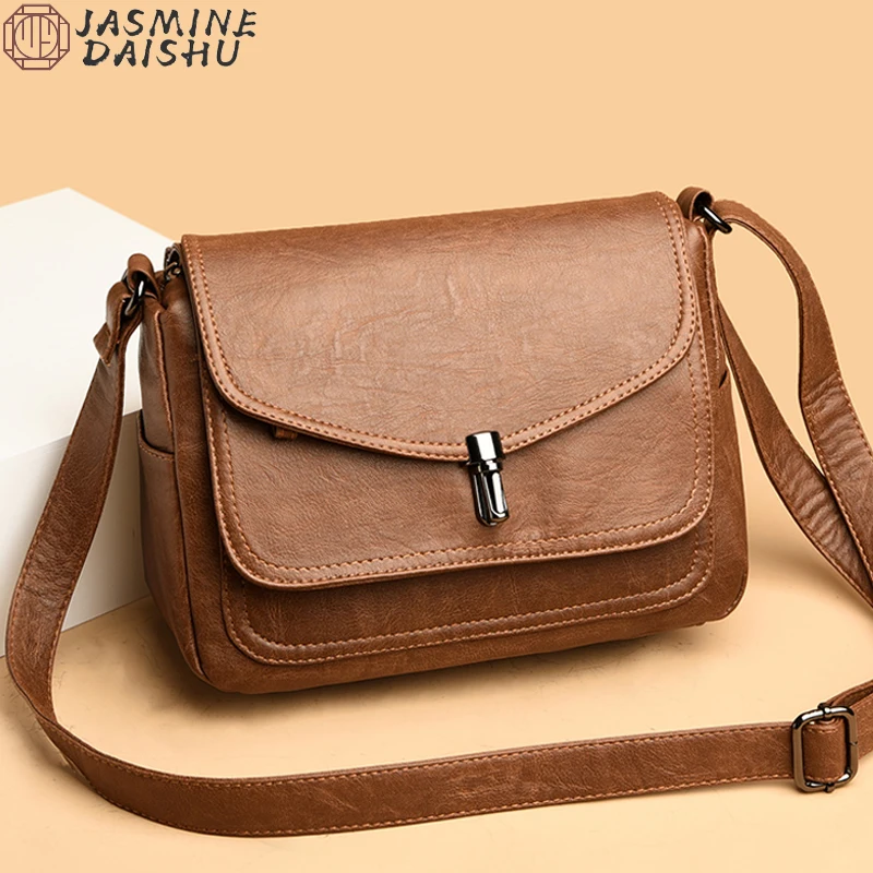 Womens Retro Flap Crossbody Bags 2024 New Casual Shoulder Bag Ladies Designer Lock Large Capacity Multicolor Minimalist Handbags