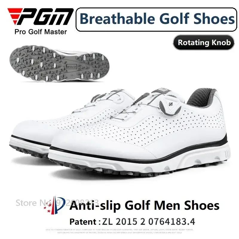 PGM Men Breathable Sneakers Mens Lightweight Golf Shoes Rotating Buckle Sports Shoes Men Anti-slip Training Trainer Size 39-45