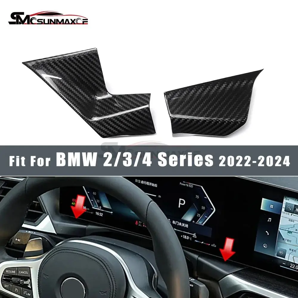 

Car Interior Carbon Fiber Center Display Screen Side Panel Cover For 2022-2024 BMW 3 Series G20 M3 M4 G80 G82 M2 G87 Facelift